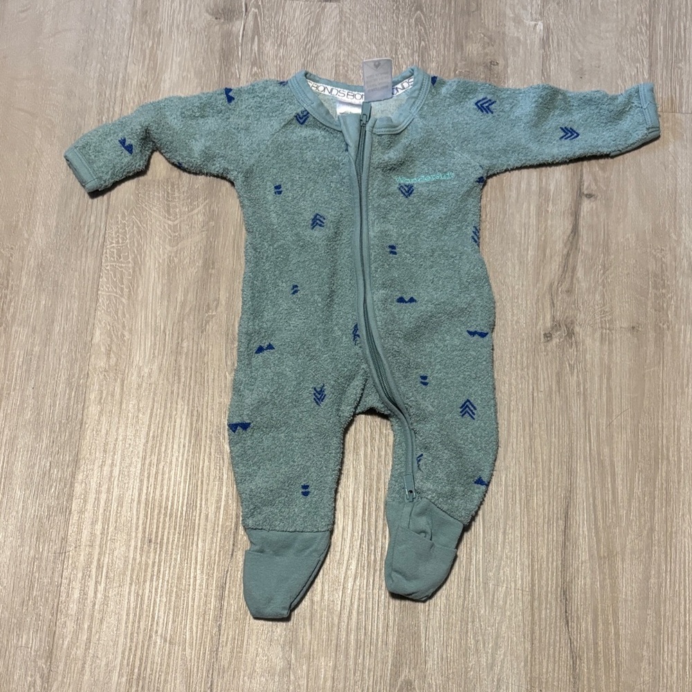 Bonds Teal and Navy Terry Cloth Kids One Piece Footie‎